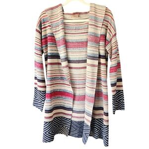 Janice Womens Southwestern Knit Cardigan‎ Draped Hooded One Size